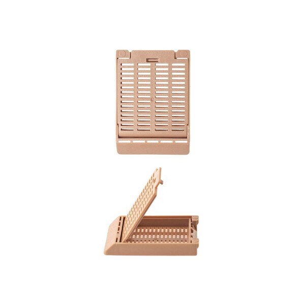Hinged Tissue Cassette, tan